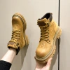 Cowhide -2 European Station retro motorcycle Martin boots for women, thick-soled workwear ankle boots for couples, and big yellow boots for men Application Scenario